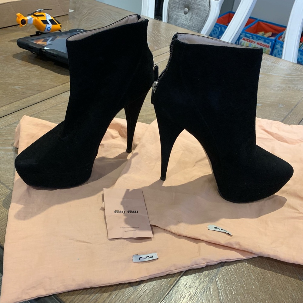 MIU MIU suede booties